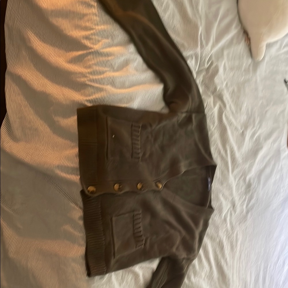 Olive Green Button-Up Cardigan